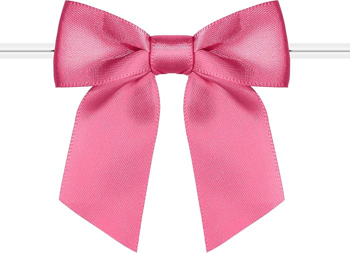 Rainbow Pana 60 Pack Twist Tie Bows for Treat Bags 3" Hot Pink Satin Ribbon Bows for Package Craf... | Amazon (US)