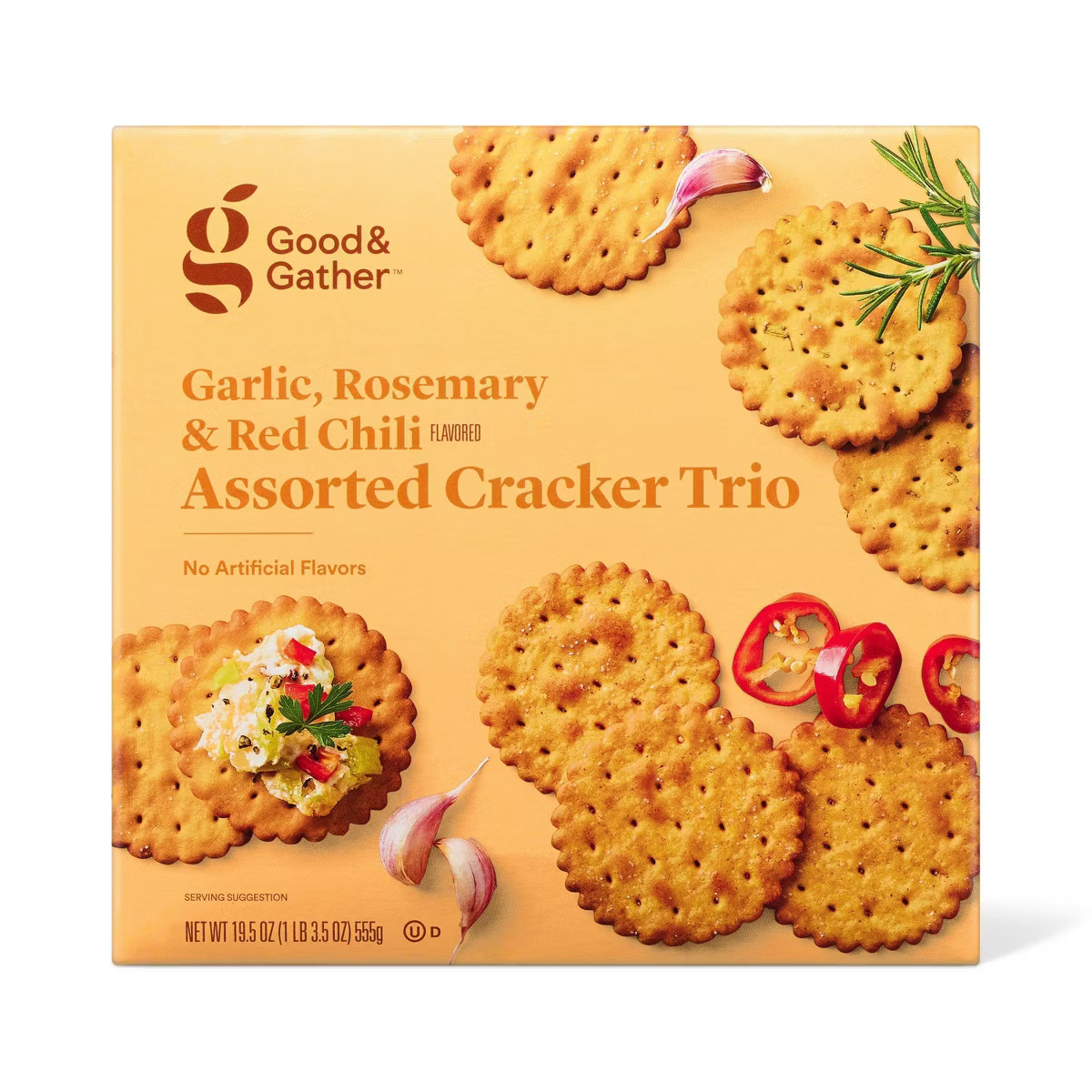 Assorted Cracker Trio - Garlic, Rosemary, Red Chili Flavored - 19.5oz - Good & Gather™ | Target