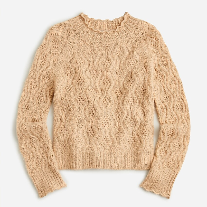 Pointelle scallop-trim sweater | J. Crew US