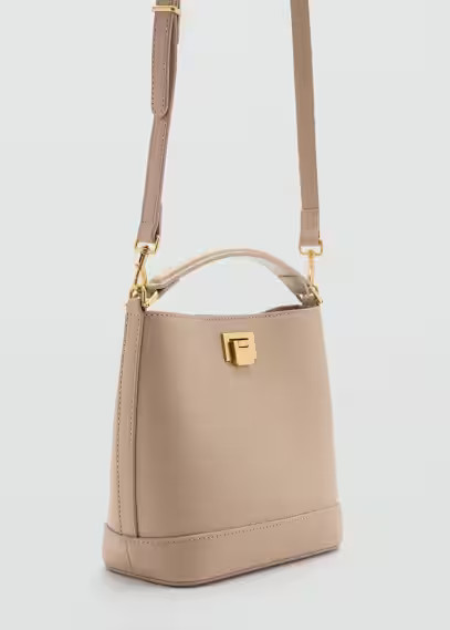 MANGO - Mini shopper bag with metallic detail light/pastel brown - One size - Women | MANGO (US)