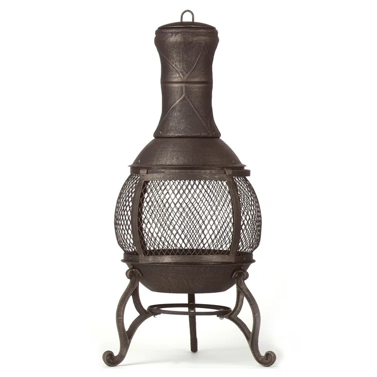 Agot 35'' H Steel Wood Burning Outdoor Chiminea | Wayfair North America