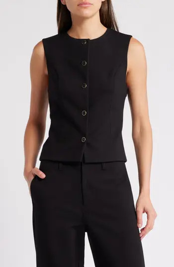 rag & bone Irina Button-Up Vest in Black at Nordstrom Rack, Size X-Small | Nordstrom Rack