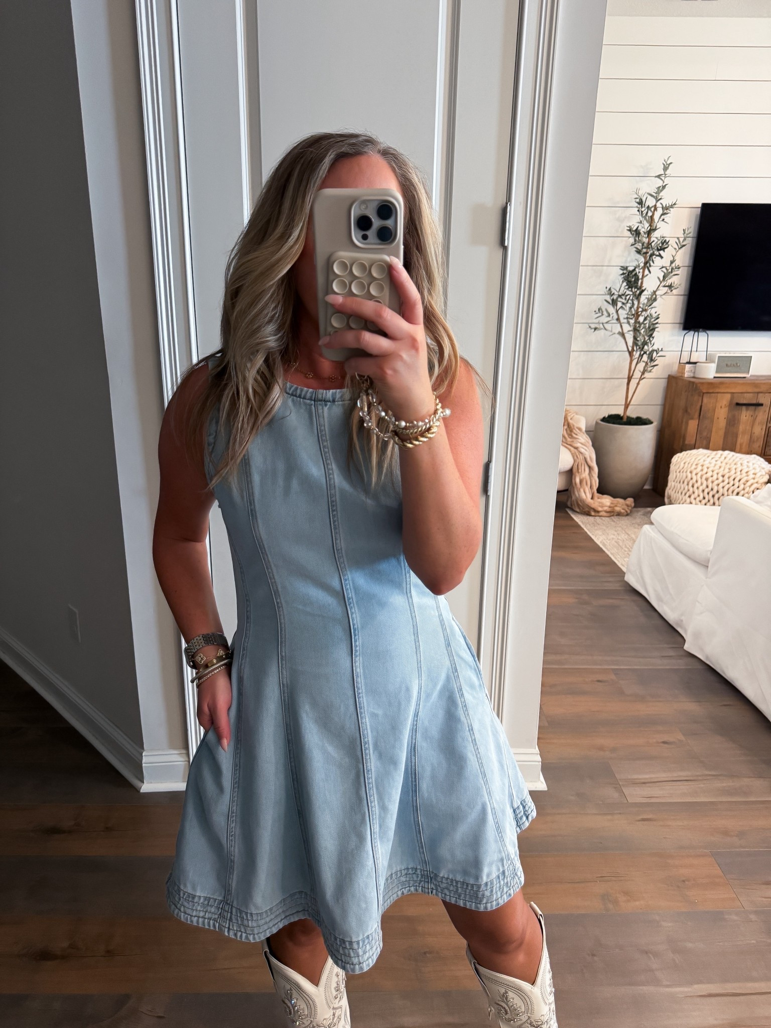 Denim dress size small country concert outfit Walmart fashion Walmart finds 

#LTKOver40