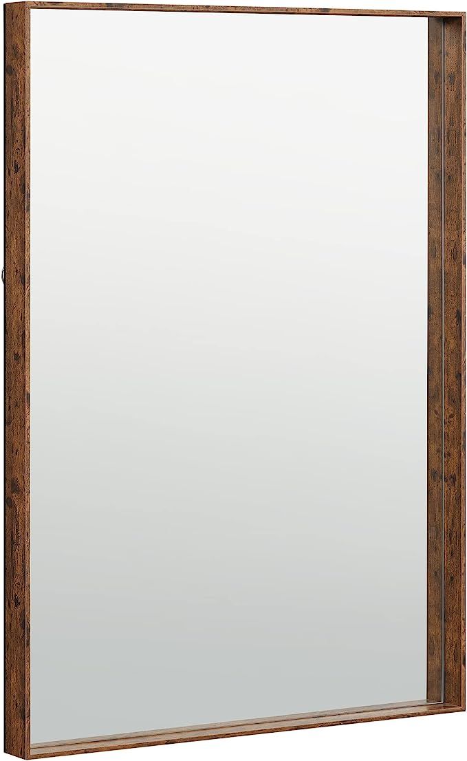 SONGMICS Wall Mirror, 23.6 x 35.4 Inches Bathroom Mirror for Wall, Rustic Vanity Mirror, Farmhous... | Amazon (US)