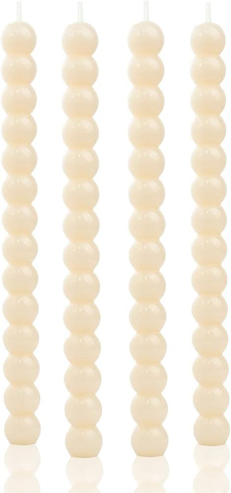 Ivory Spiral Taper Candles Conical Stick Candles Taper Candles-Set of 4 for Decoration Weddings P... | Amazon (US)