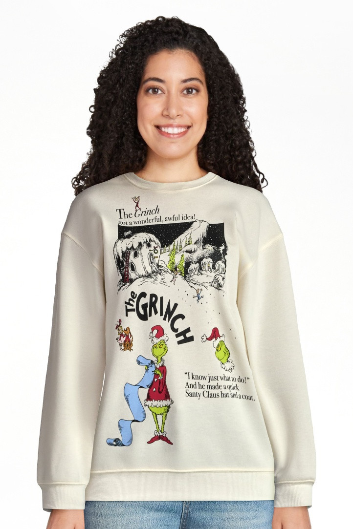 The Grinch Sudadera de Forro Polar con Estampado Whoville y Manga Larga para Mujer Tallas XXS-XXL | Walmart (US)