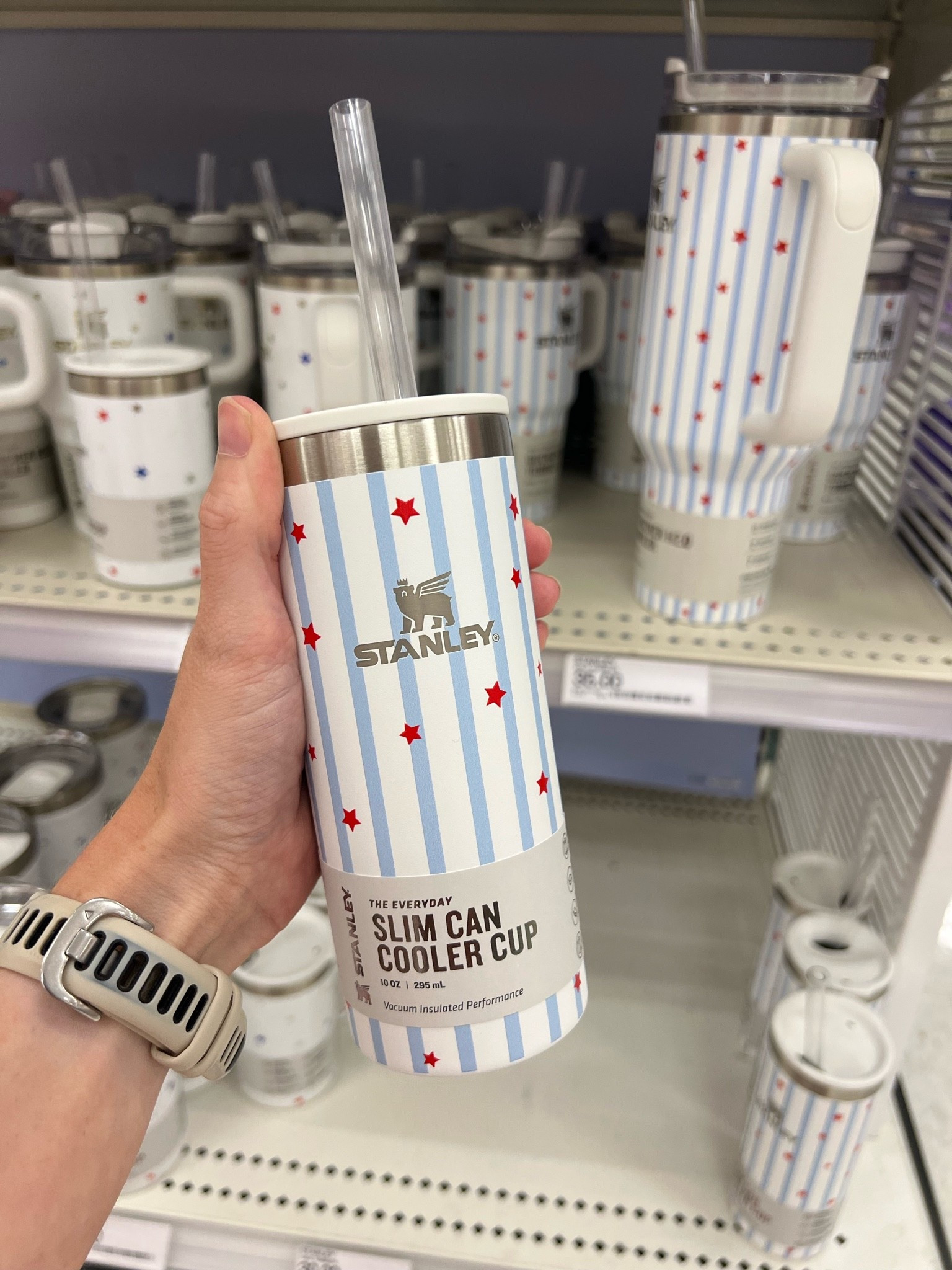 These American flag Stanley are way too cute!!! Also a 10 oz can cooler with a straw! It’s perfect