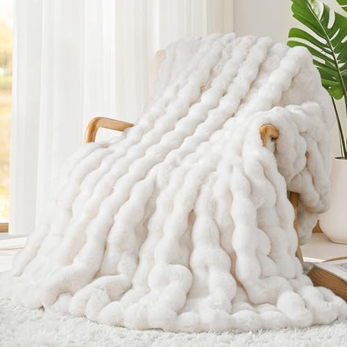 Touchat Luxury 1000GSM Faux Rabbit Fur Throw Blanket, Super Heavy Warm Cozy Blankets for Couch Be... | Amazon (US)