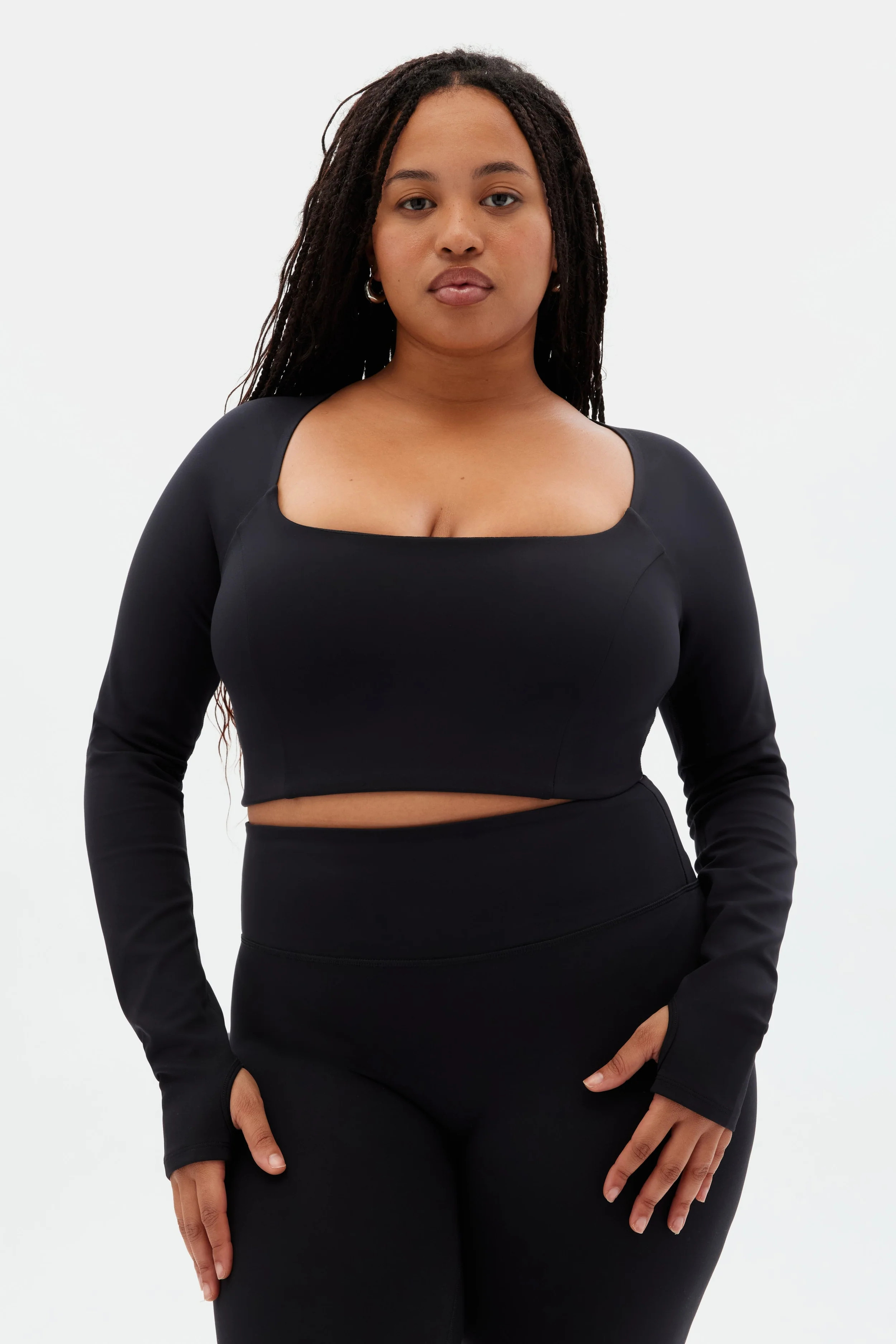 Black Kinsley Seamed Top | Girlfriend Collective