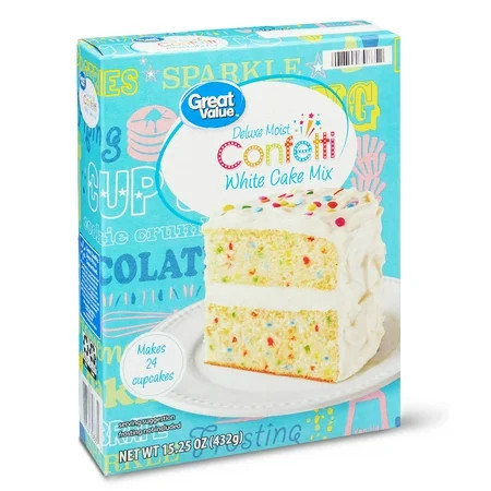 Great Value Deluxe Moist Confetti White Cake Mix, 15.25 oz | Walmart (US)