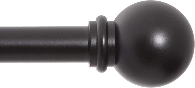 Kenney Chelsea 5/8" Standard Decorative Window Curtain Rod, 48-86", Black | Amazon (US)