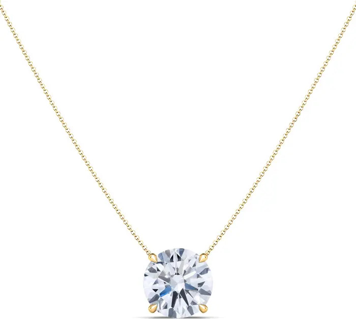 HauteCarat Round Brilliant Lab Created Diamond Pendant Necklace | Nordstrom | Nordstrom