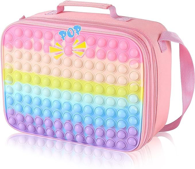 Pop Lunch Box Bag Women Fidget Toy for Boys Girls, Insulated Lunch Bag, Push Bubble Fidget Lunch ... | Amazon (US)