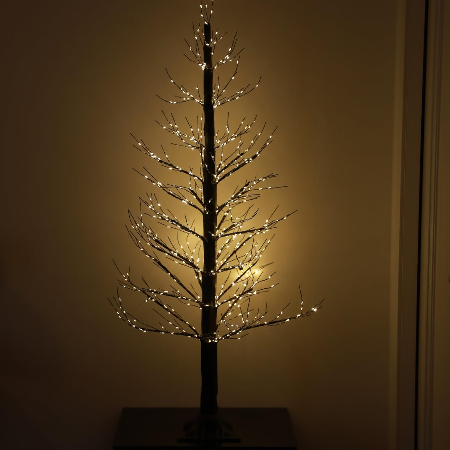 4ft Lighted Black Christmas Tree with 650 Led Fairy Lights, Twinkle Light Christmas Birch Alpine ... | Amazon (US)