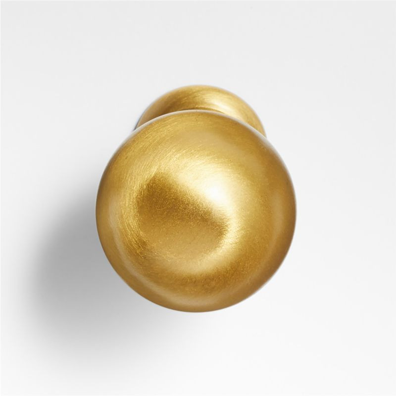 Classic Sphere Brushed Brass Cabinet Knob + Reviews | Crate & Barrel | Crate & Barrel