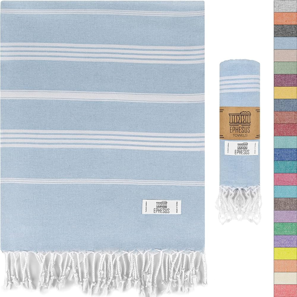 EPHESUS TOWELS Turkish Beach Towel - Turkish Cotton - 39x71 inch Oversized - Turkish Towel for Be... | Amazon (US)