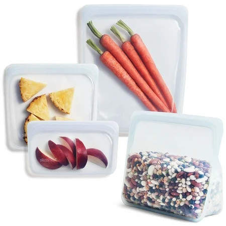 Stasher Premium Silicone Reusable Food Storage Bags, 4-Pack, Clear, Multi-Use, Dishwasher Safe, Leak Free, Travel Containers | Walmart (US)