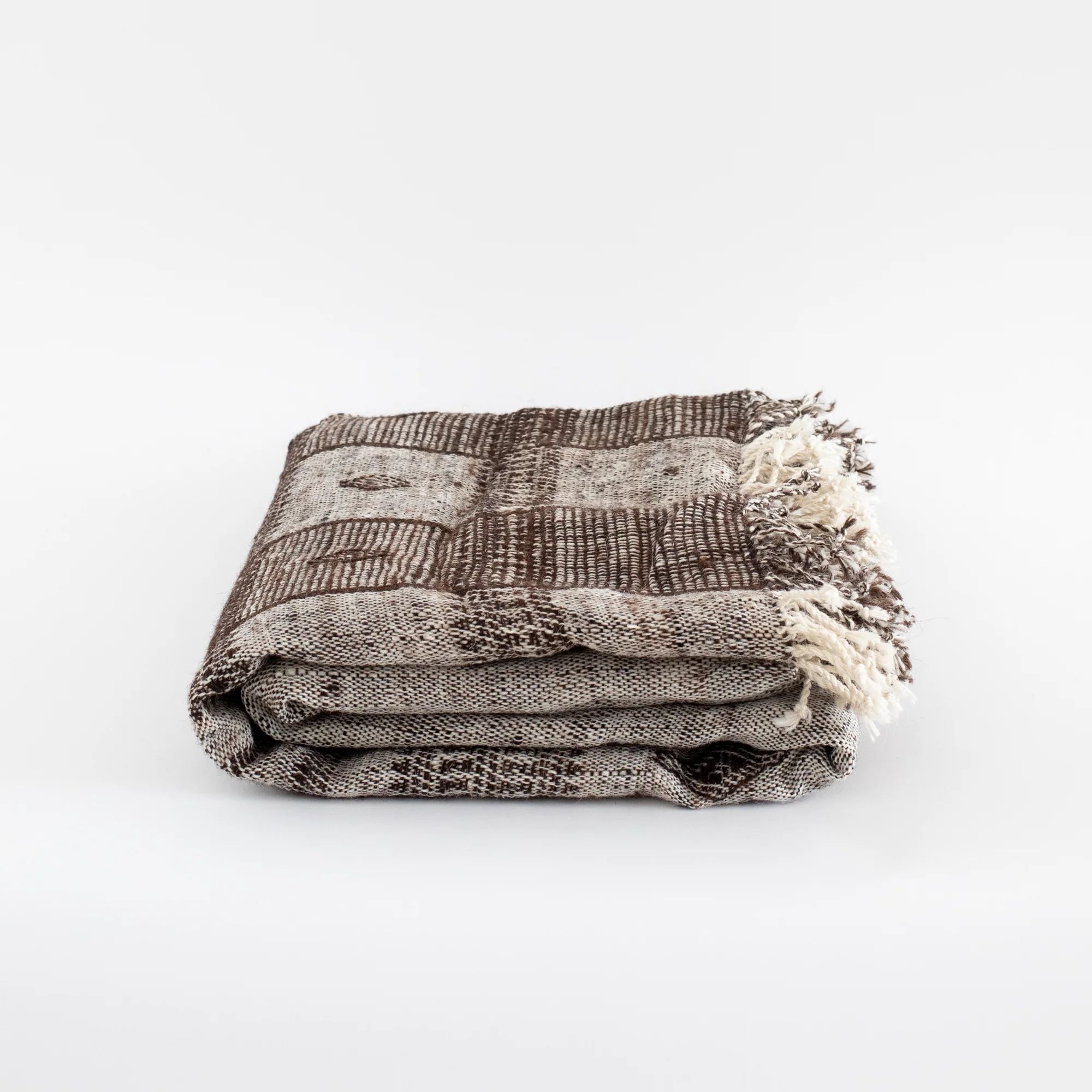 Striped Indian Homespun Wool Bedcover | The Vintage Rug Shop