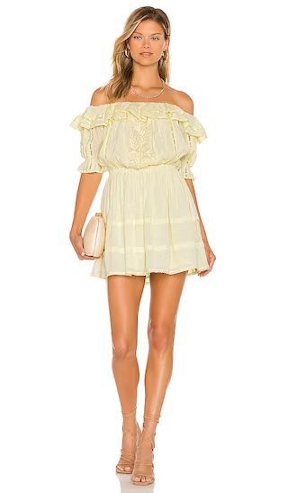 Brielle Embroidered Dress in Mellow Yellow | Revolve Clothing (Global)