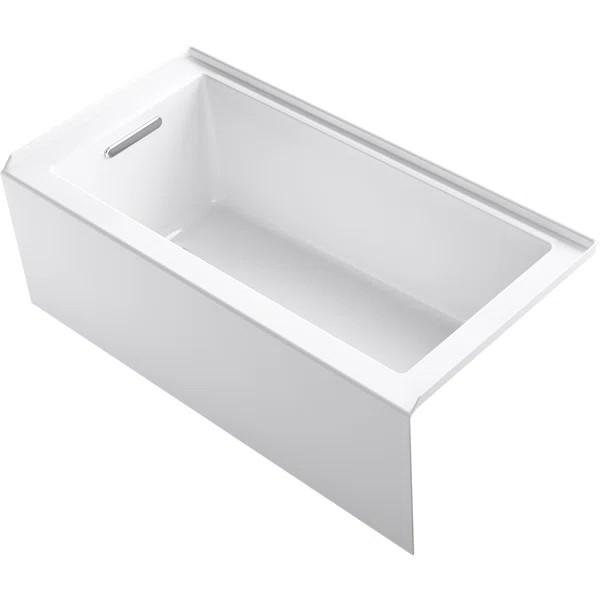 Underscore 60" x 30" Rectangular Alcove Soaking Bathtub with Integral Apron | Wayfair North America