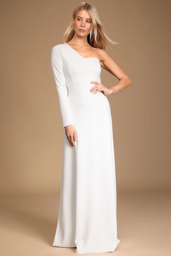 Vows of Romance White One-Shoulder Maxi Dress | Lulus (US)