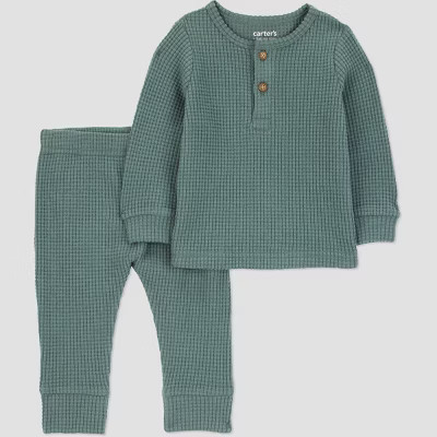 Carter's Just One You® Baby Boys' 2pc Texture Top & Bottom Set - Green | Target