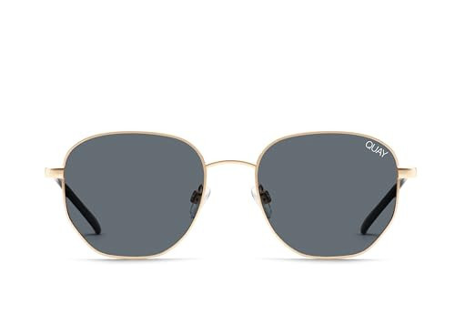 Quay - Sunglasses for Men & Women, Polarized Round Lenses with UV Protection (Big Time, Gold) | Amazon (US)