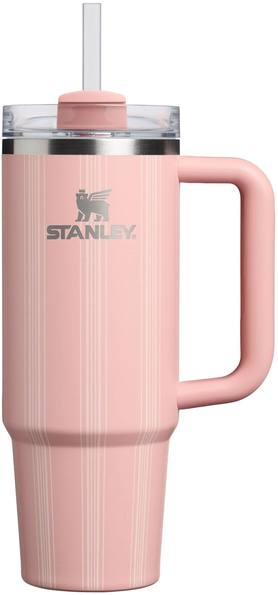Stanley 30 oz. Quencher H2.0 FlowState Tumbler - Spring Picnic, Peach Rose Picnic Stripe Pink | Golf Galaxy