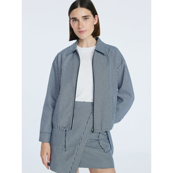Free Assembly Women's Collared Bubble Jacket with Long Sleeves, Sizes XS-XXL | Walmart (US)