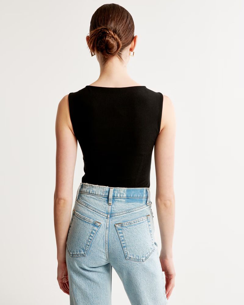 Crepe Shell Bodysuit | Abercrombie & Fitch (US)