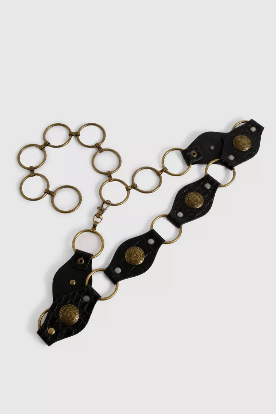 Croc Western Detail Ring Belt | Boohoo.com (UK & IE)