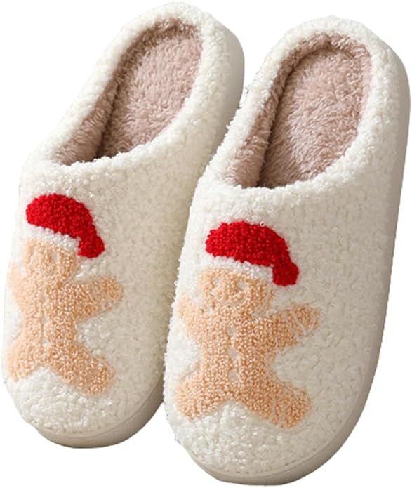 Hzxsny Santa Claus House Slippers for Women Men Cute Cartoon Slides Cozy Memory Foam Slipper Slip... | Amazon (US)
