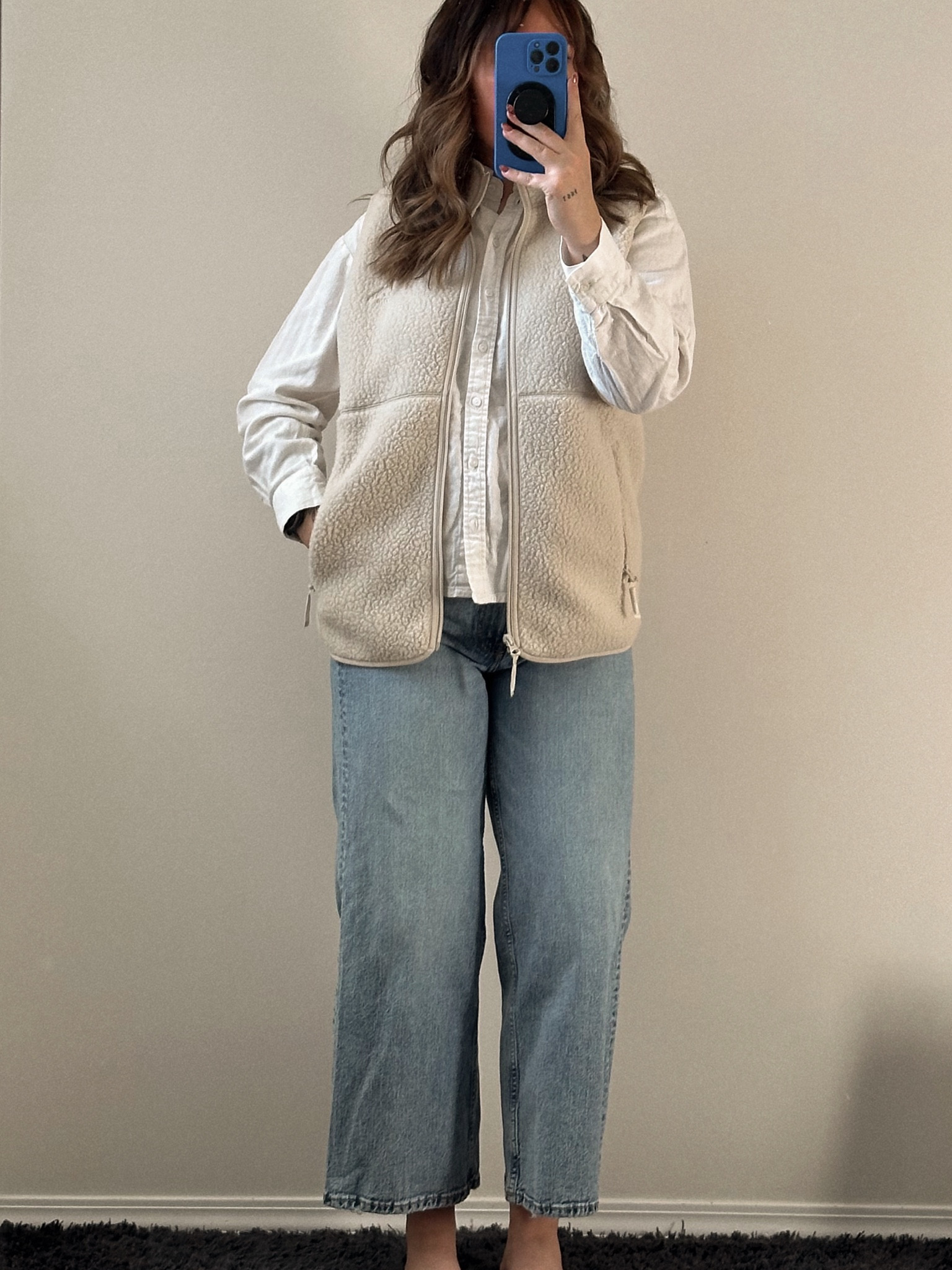 vest: medium
button down: medium
jeans: US8

#LTKstyletip #LTKcanada #LTKwinter