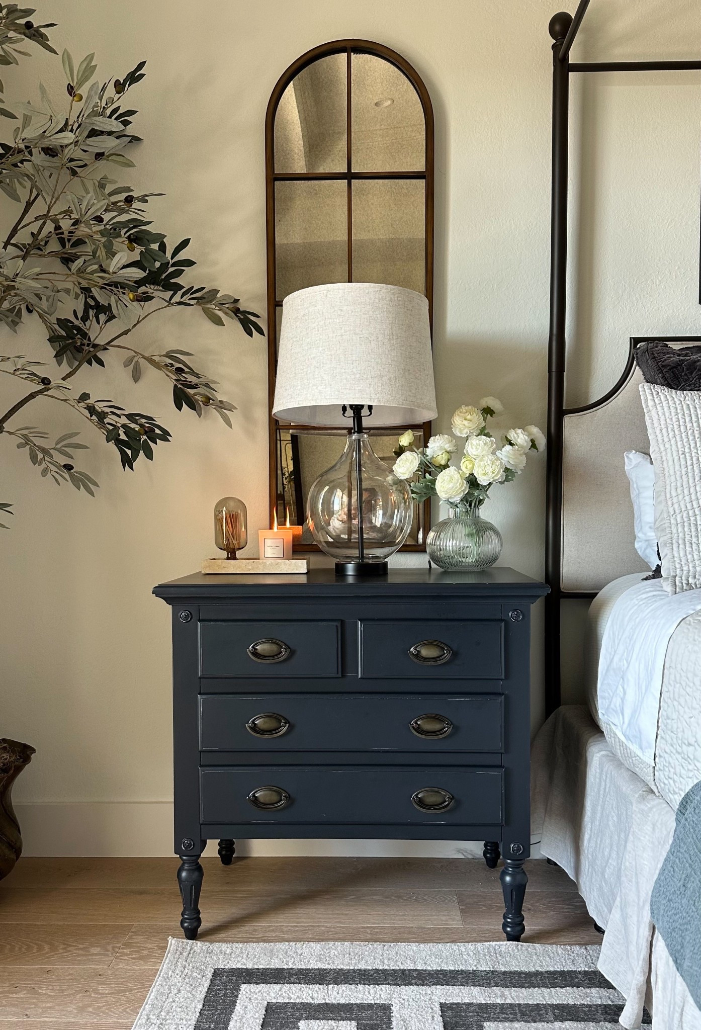 Best selling bedroom mirror on sale! The most beautiful quality antiqued glass. Great comparing with a nightstand like this for a designer look!

#LTKstorytime #LTKHome #LTKSaleAlert