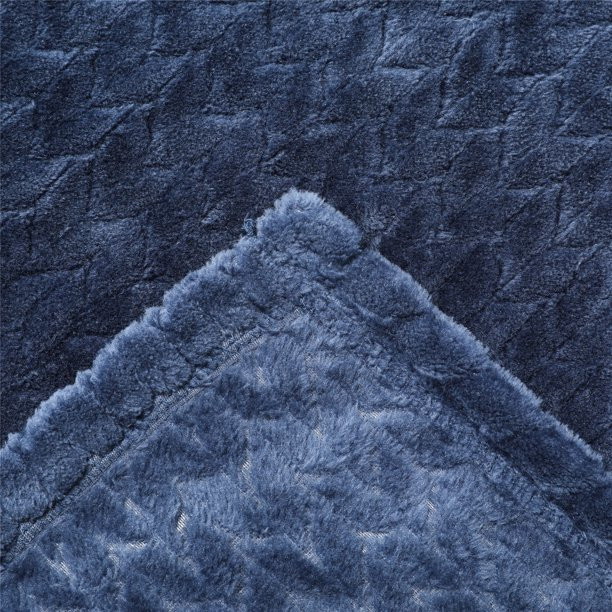 Better Homes & Gardens Indigo Blue Velvet Plush Throw, 50" x 72" | Walmart (US)