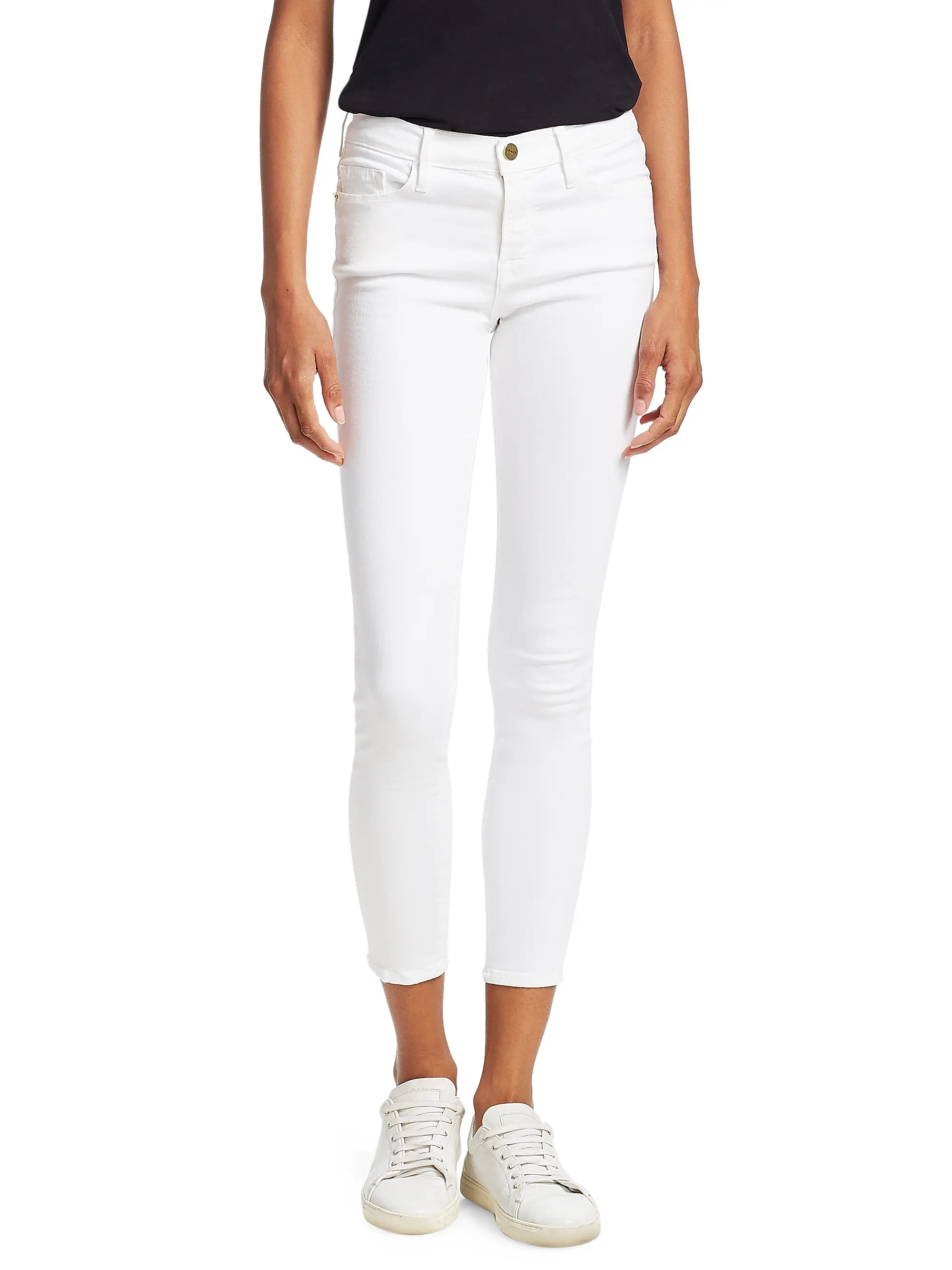 Shop Frame Le Color Mid-Rise Stretch Skinny Ankle Jeans | Saks Fifth Avenue | Saks Fifth Avenue