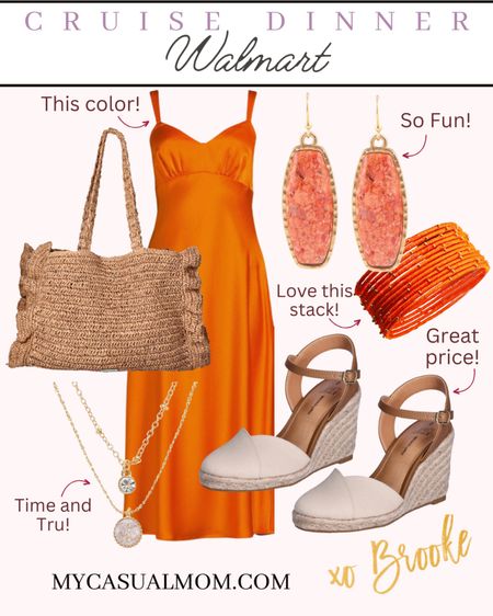 Cruise dinner outfit! Orange vacation outfit! 
#Walmart #Walmartfashion #Walmartwomens

#LTKsalealert #LTKSeasonal #LTKstyletip