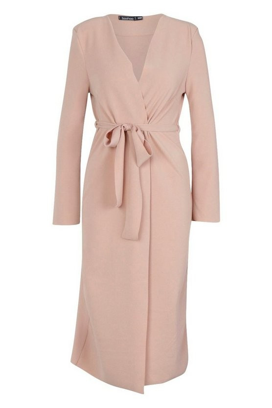 Ruched Waist Maxi Duster Jacket | Boohoo.com (US & CA)