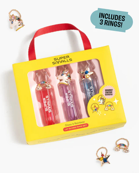Gloss It Rainbow Lip Gloss Ring Set | Super Smalls