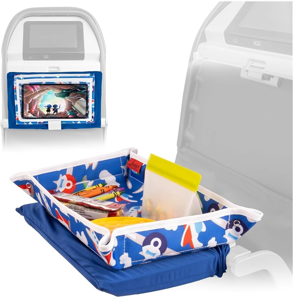 Lusso Gear Airplane Tray Cover for Kids - Airplanes Pattern, Foldable & Rollable with Carabiner C... | Amazon (US)