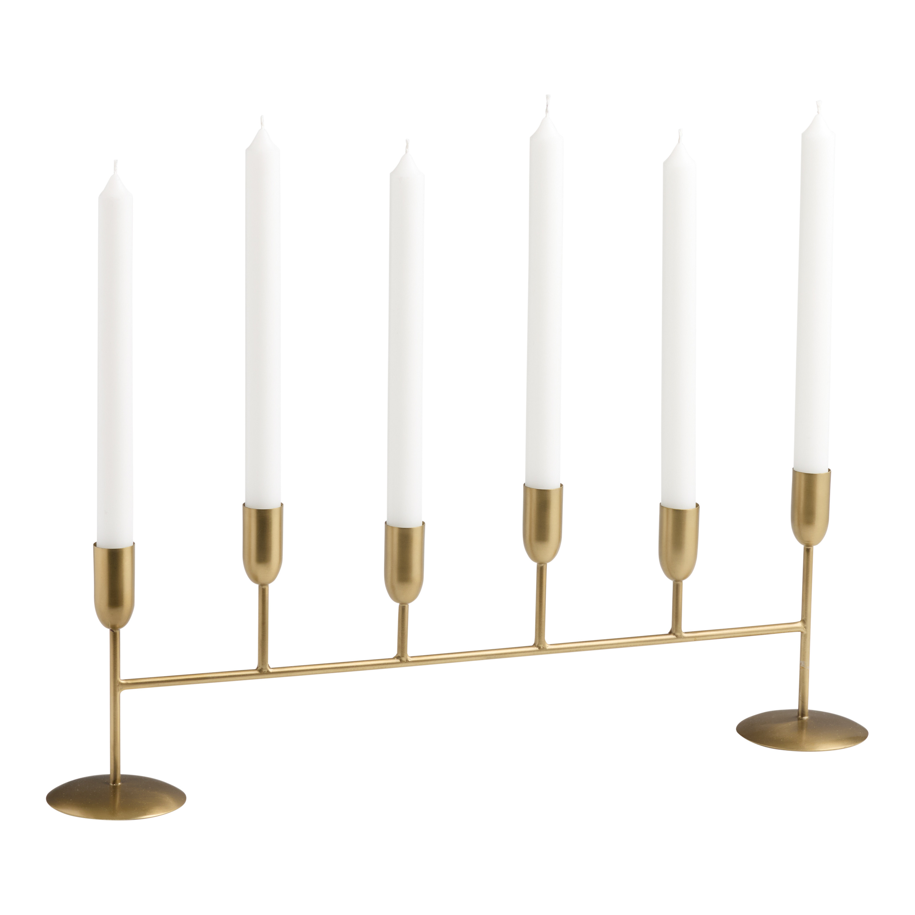 Gold Metal 6 Taper Candle Holder Centerpiece | World Market