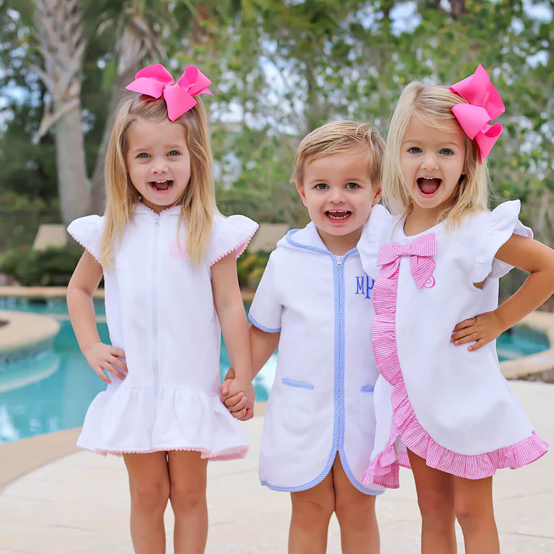 Blue Check Swim Cover Up | Classic Whimsy