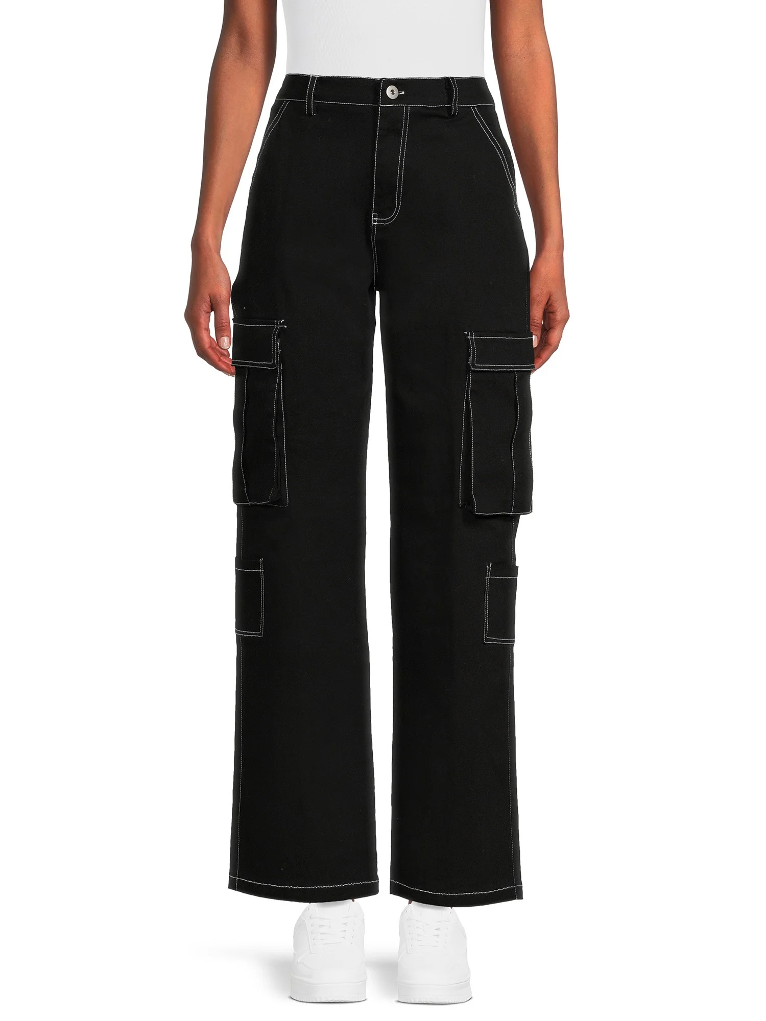 Liv & Lottie Juniors Wide Leg Twill Cargo Pants - Walmart.com | Walmart (US)