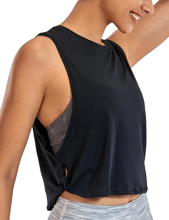 CRZ YOGA Pima Cotton Large Armhole Tank Tops for Women - Workout Sport Athletic Yoga Running Gym ... | Amazon (US)