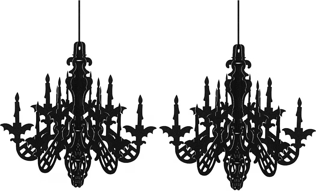 Halloween Black Chandelier Decoration Haunted House Ceiling Hanging Decor for Hallowing Party Sup... | Amazon (US)