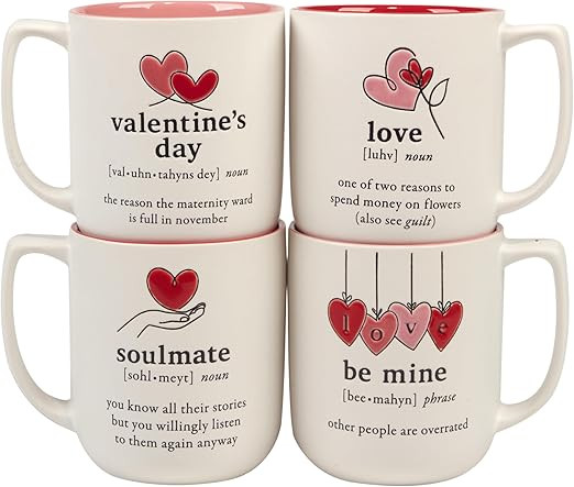 Certified International Valentine's Day 18 oz. Mugs Set of 4 | Amazon (US)