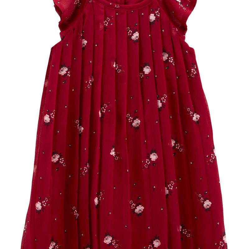 Toddler Pleated Chiffon Floral Dress | Carter's