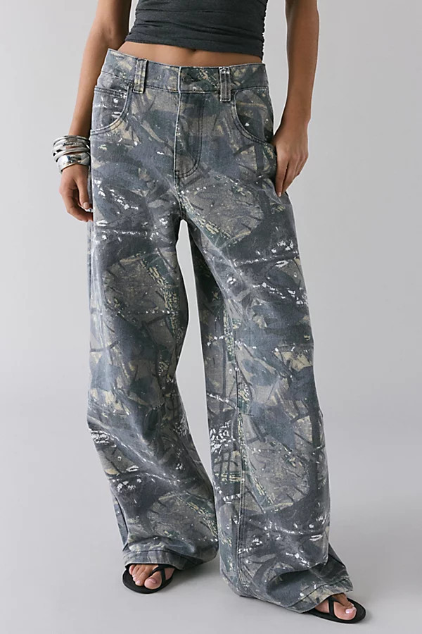 Jaded London Camo Fade Print Colossus Jean in Camo Fade, Women's at Urban Outfitters | Urban Outfitters (US and RoW)