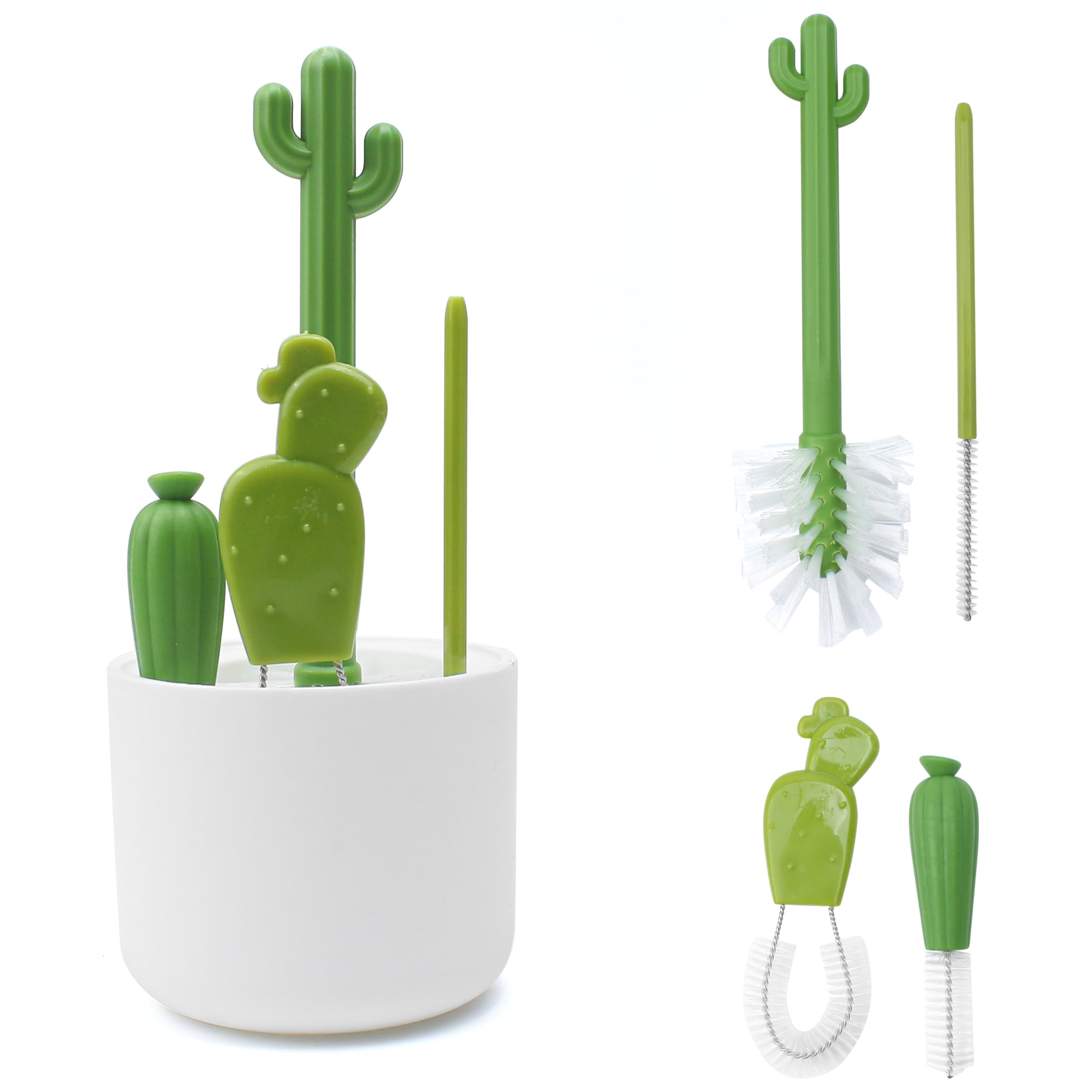 Cactus Bottle Brush Set, Full-Angle Straw Detail Brushes Cleaning Cleaner Washer Tool Kit with St... | Amazon (US)