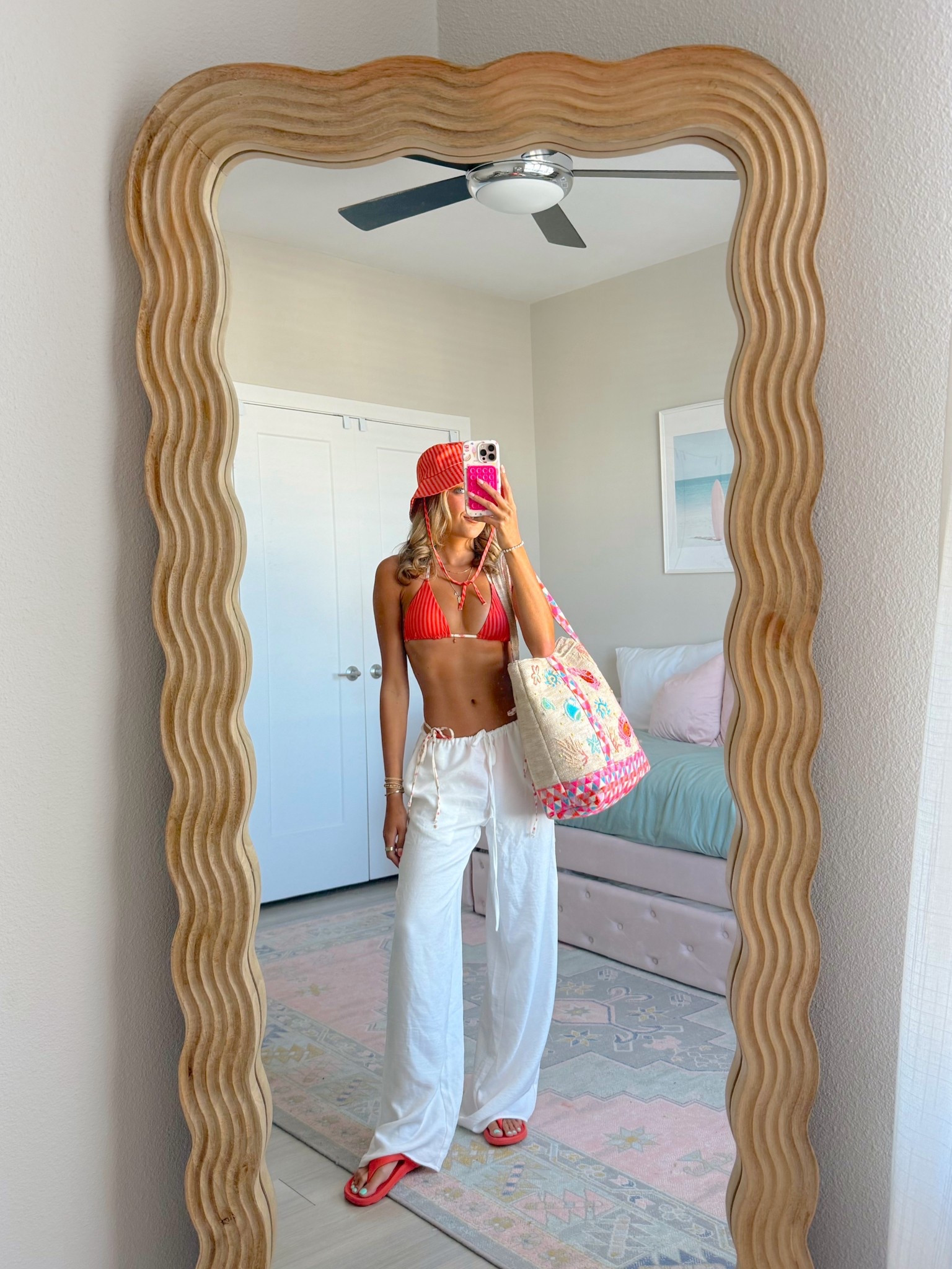 outfit of the day! Off to the beach. Code MCK15 for 15% off my swimsuit 🏖️